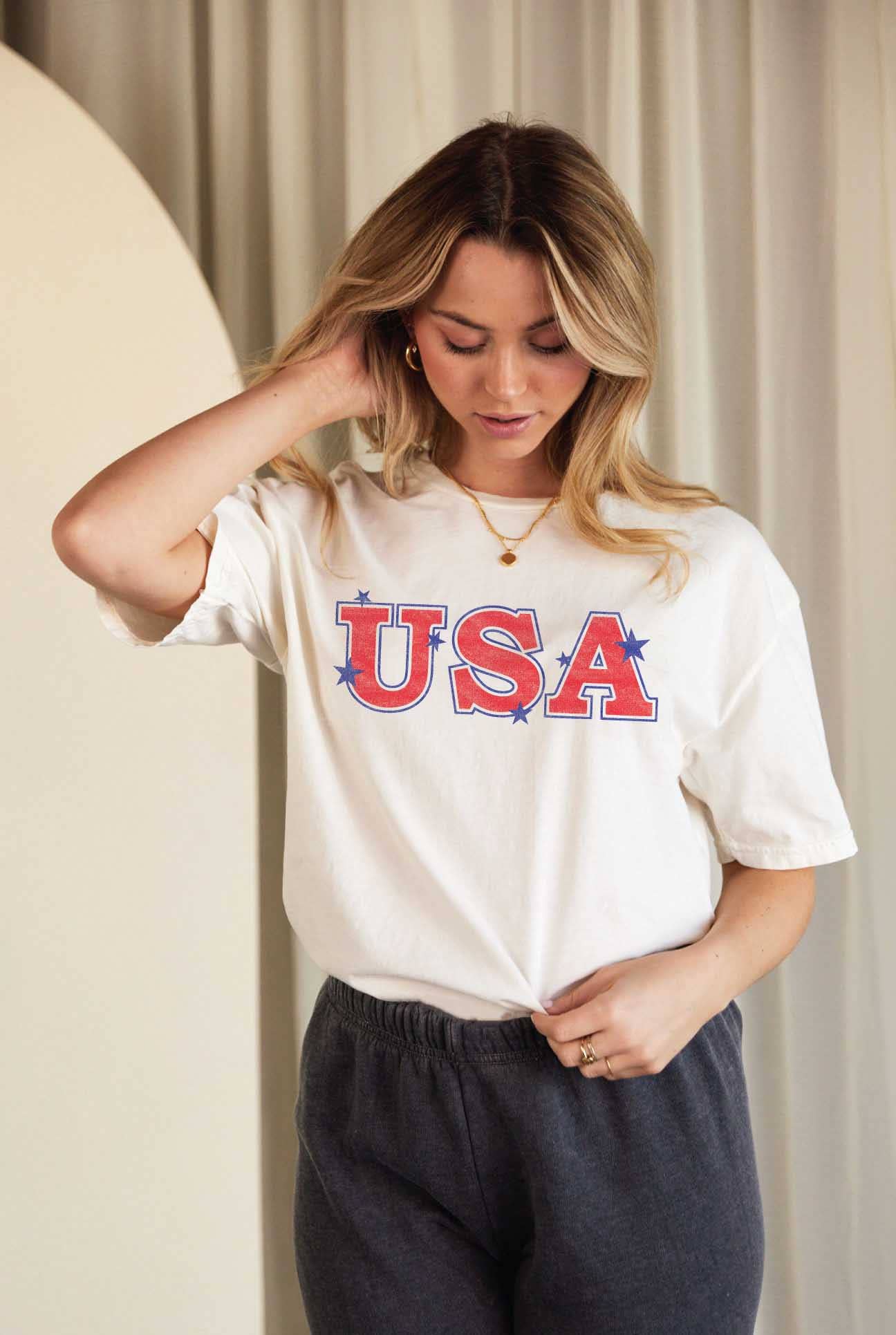 USA Mineral Washed Graphic Top - Adult & Kids T-Shirts, Sweatshirts & Hoodies apparel design preview 1
