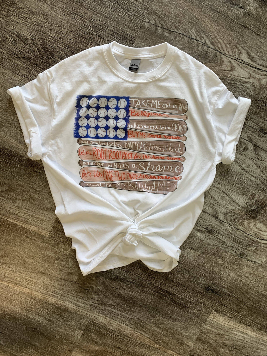 Baseball Flag On White - Adult & Kids T-Shirts, Sweatshirts & Hoodies apparel design preview 1