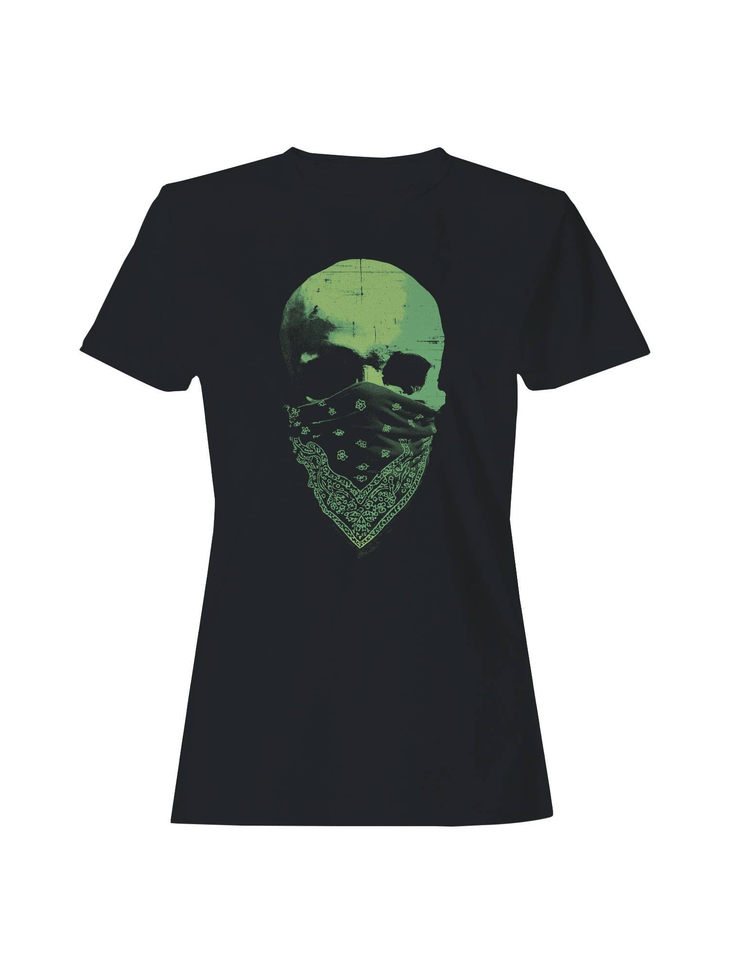 Bandana Skull in Green Women's - Adult & Kids T-Shirts, Sweatshirts & Hoodies apparel design preview 1