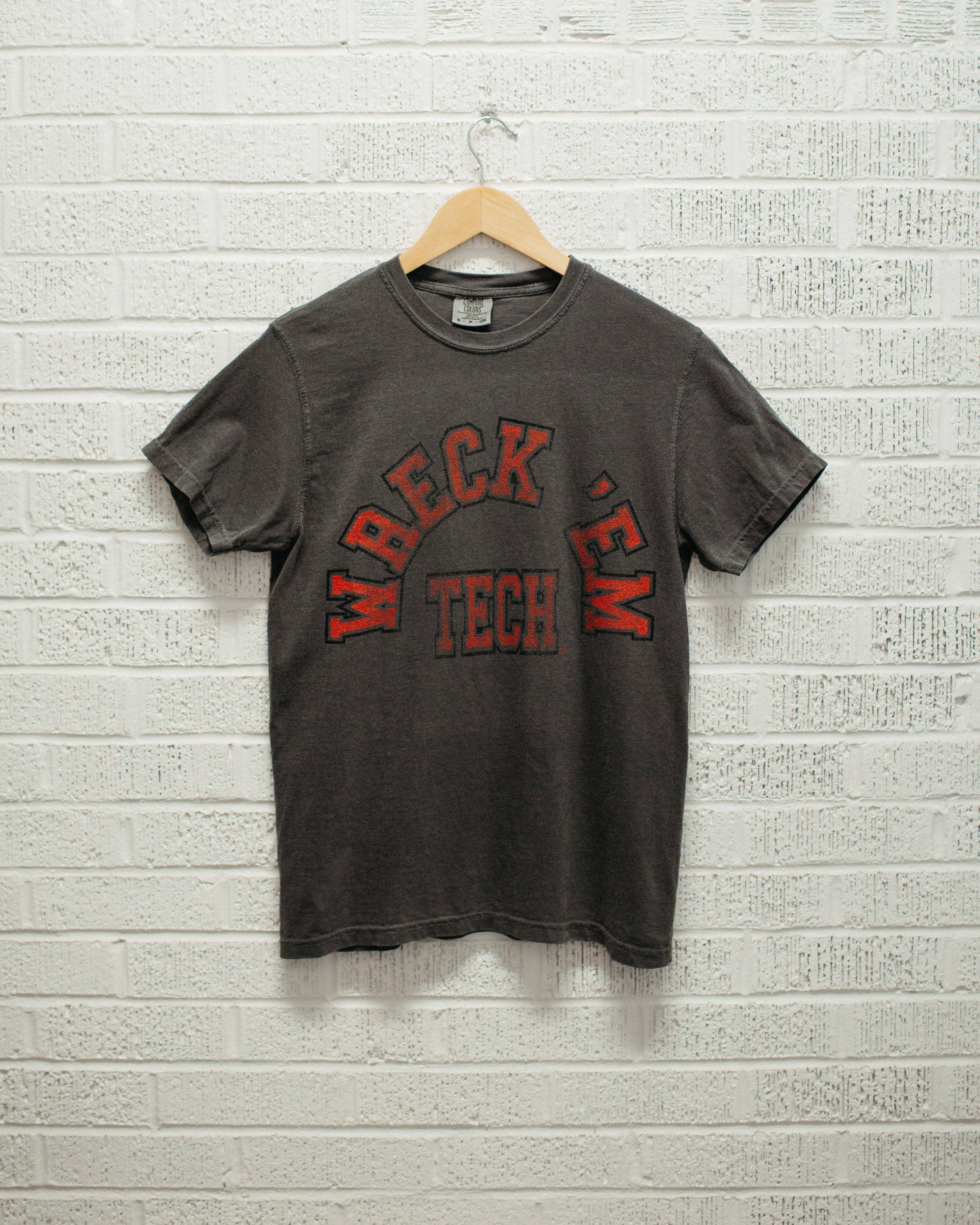 Wreck Em Texas Tech Mega Arch Pepper Comfort Colors - Adult & Kids T-Shirts, Sweatshirts & Hoodies apparel design preview 1