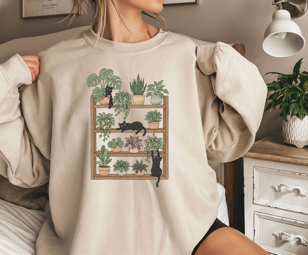 Plant Shelf Cat Houseplant Lover Mom Gift - Adult & Kids T-Shirts, Sweatshirts & Hoodies apparel design preview 1