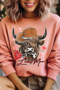 Love Moo Cowboy Cow Valentine's Graphic Brushed - Adult & Kids T-Shirts, Sweatshirts & Hoodies apparel design preview 1