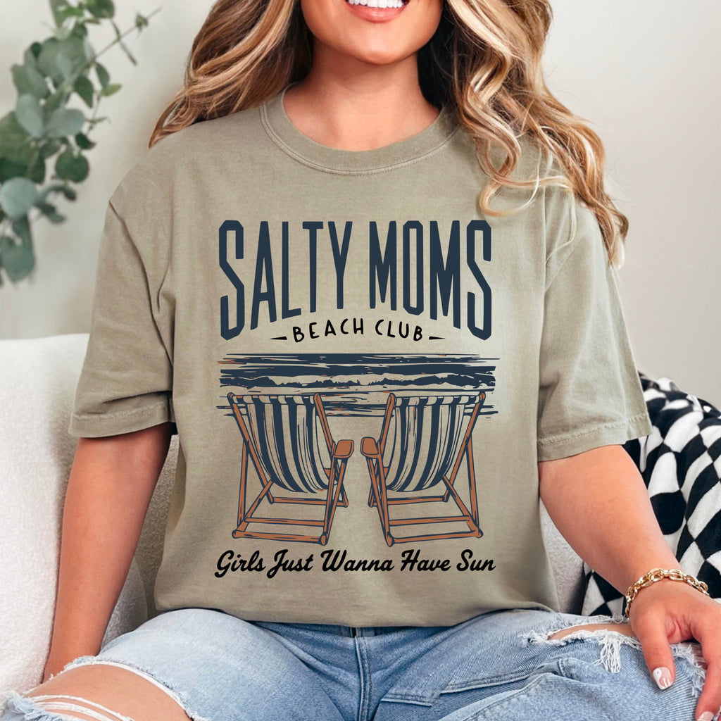 Salty Moms Beach Club Graphic Comfort Colors - Adult & Kids T-Shirts, Sweatshirts & Hoodies apparel design preview 1