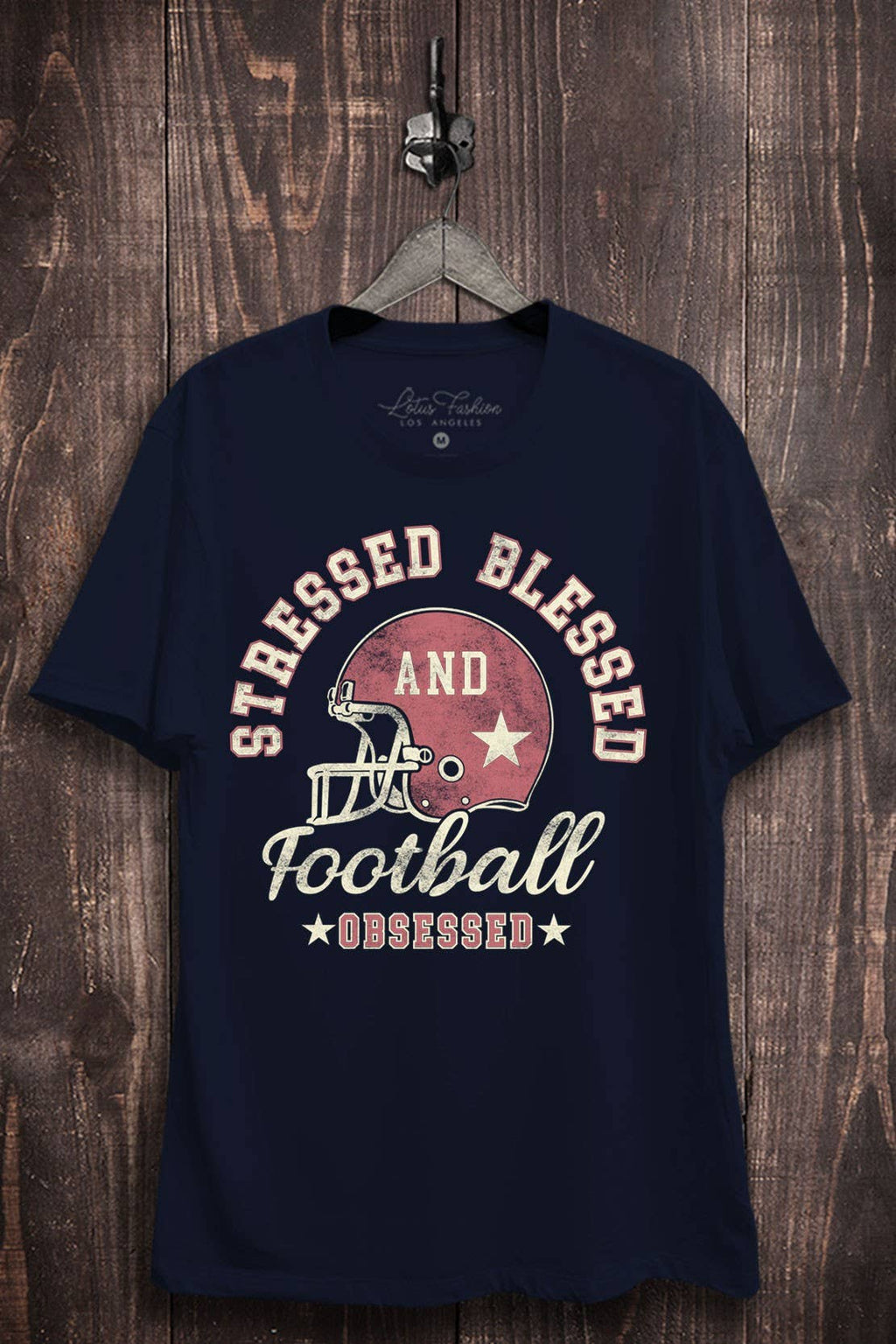 Stressed Blessed and Football Obsessed Graphic Top - Adult & Kids T-Shirts, Sweatshirts & Hoodies apparel design preview 1