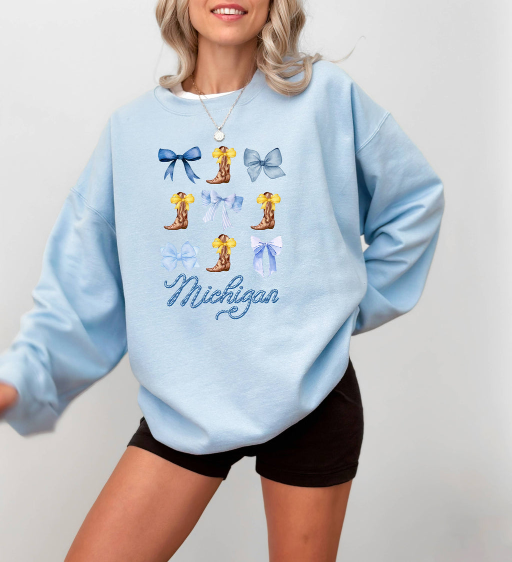 Michigan Preppy, Coquette, Bows, Soft Girl Era - Adult & Kids T-Shirts, Sweatshirts & Hoodies apparel design preview 1