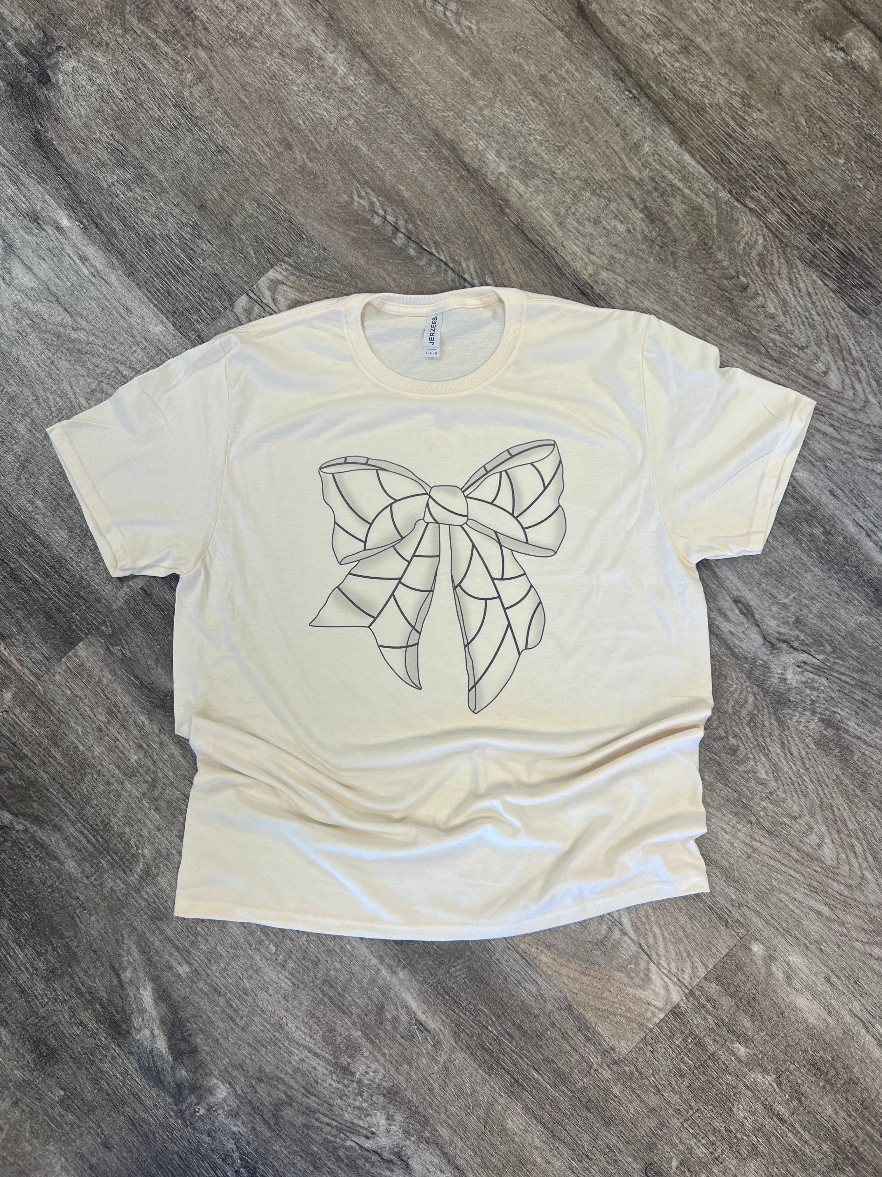 Volleyball Large Bow On Cream - Adult & Kids T-Shirts, Sweatshirts & Hoodies apparel design preview 1