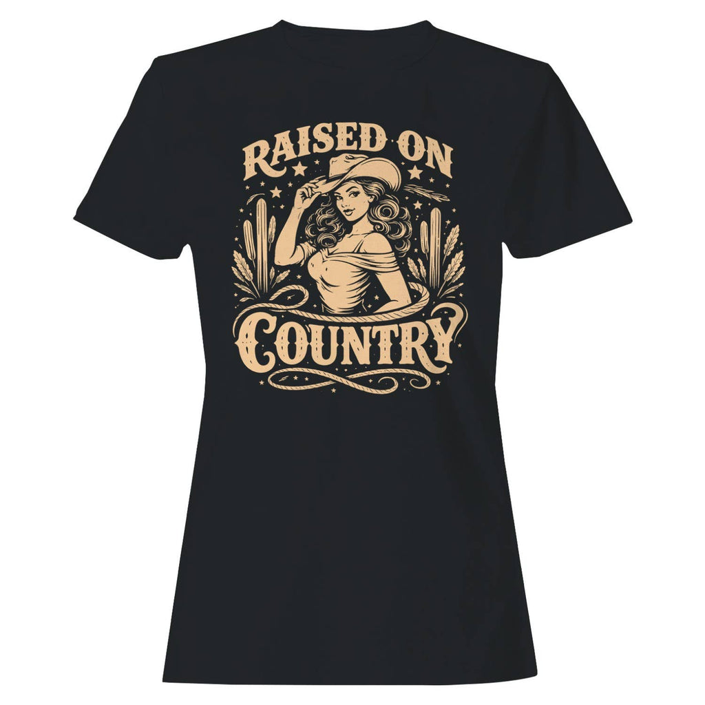 Raised On Western Country Women's Black - Adult & Kids T-Shirts, Sweatshirts & Hoodies apparel design preview 1