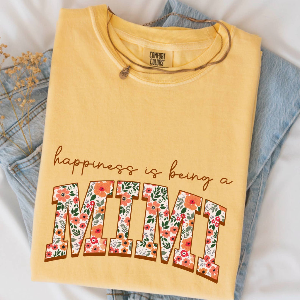 Happiness Is Being A Mimi Comfort Color Graphic - Adult & Kids T-Shirts, Sweatshirts & Hoodies apparel design preview 1