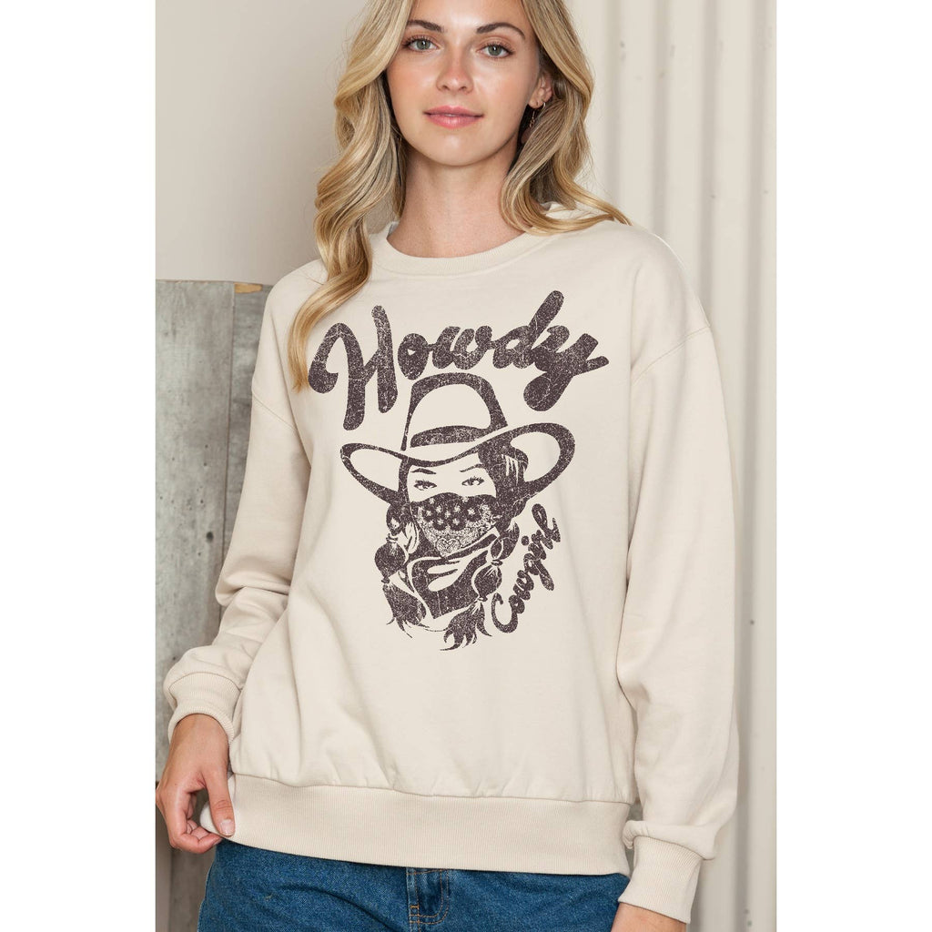 Howdy Cowgirl Crewneck - Adult & Kids T-Shirts, Sweatshirts & Hoodies apparel design preview 1