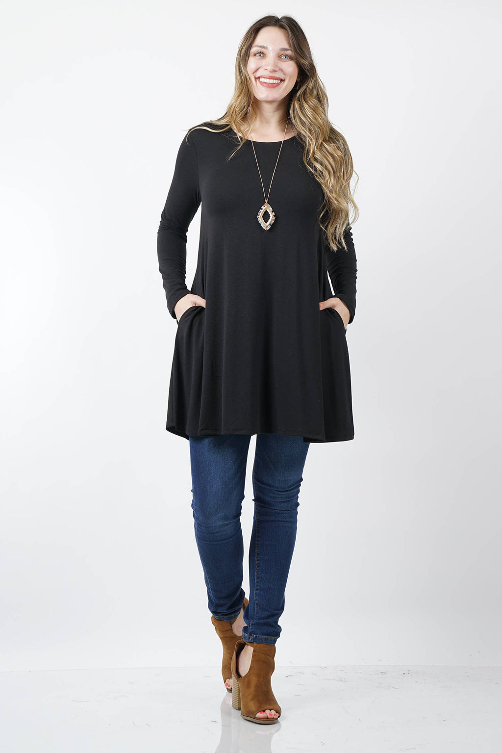 ..SI-10838 Plus Size Swing Tunic with Side Pockets - Adult & Kids T-Shirts, Sweatshirts & Hoodies apparel design preview 1