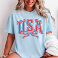 USA Coquette Bow July 4th Graphic Comfort Color - Adult & Kids T-Shirts, Sweatshirts & Hoodies apparel design preview 1