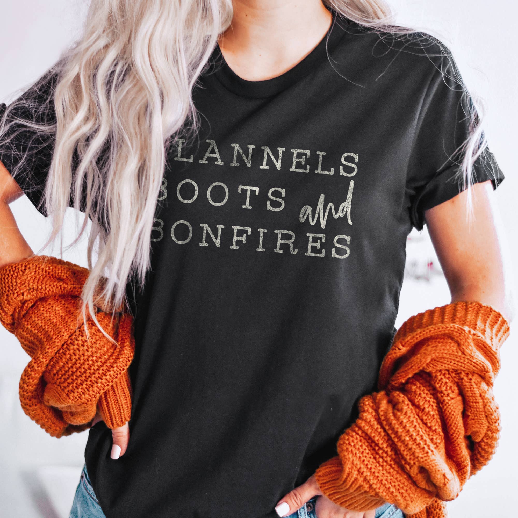 Flannels Boots and Bonfires - Adult & Kids T-Shirts, Sweatshirts & Hoodies apparel design preview 1