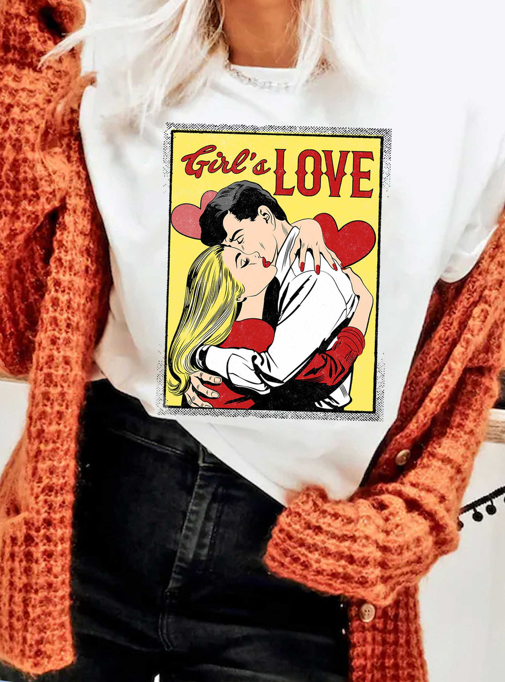 Girl's Love Heart Valentine's Graphic - Adult & Kids T-Shirts, Sweatshirts & Hoodies apparel design preview 1