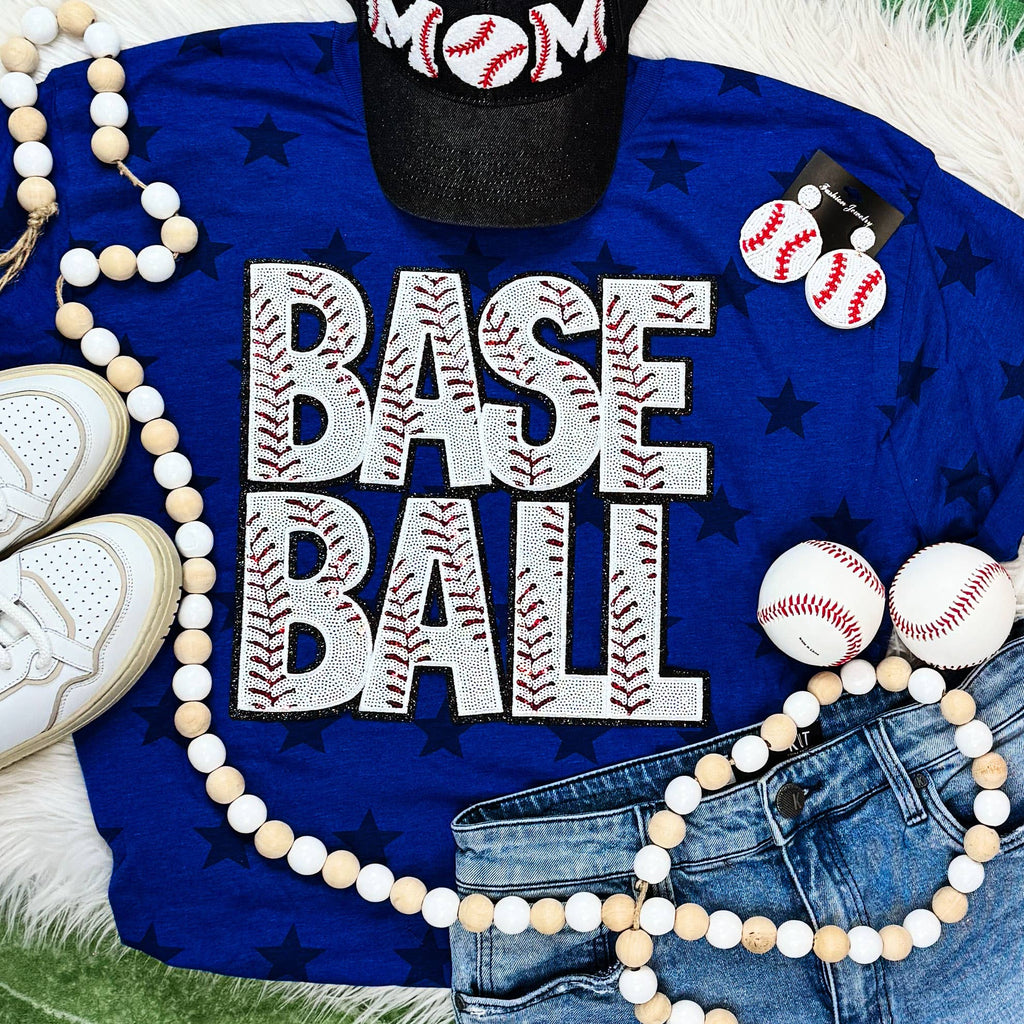 Sequin Baseball Word Star - Adult & Kids T-Shirts, Sweatshirts & Hoodies apparel design preview 1