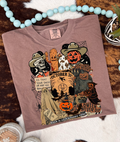 Halloween Collage Western Comfort Color Espresso - Adult & Kids T-Shirts, Sweatshirts & Hoodies apparel design preview 1
