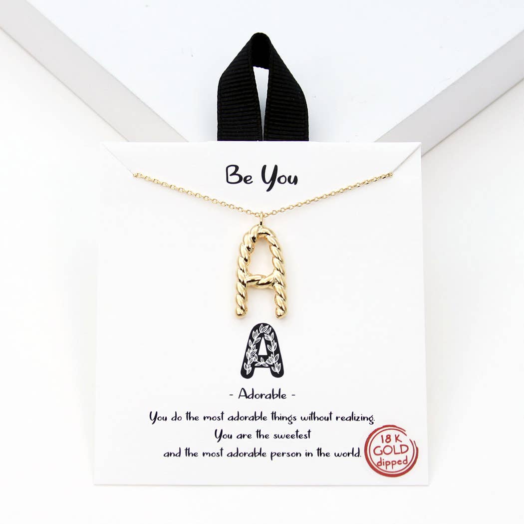 Gold-Dipped Twisted Initial Pendant Necklace - Adult & Kids T-Shirts, Sweatshirts & Hoodies apparel design preview 1