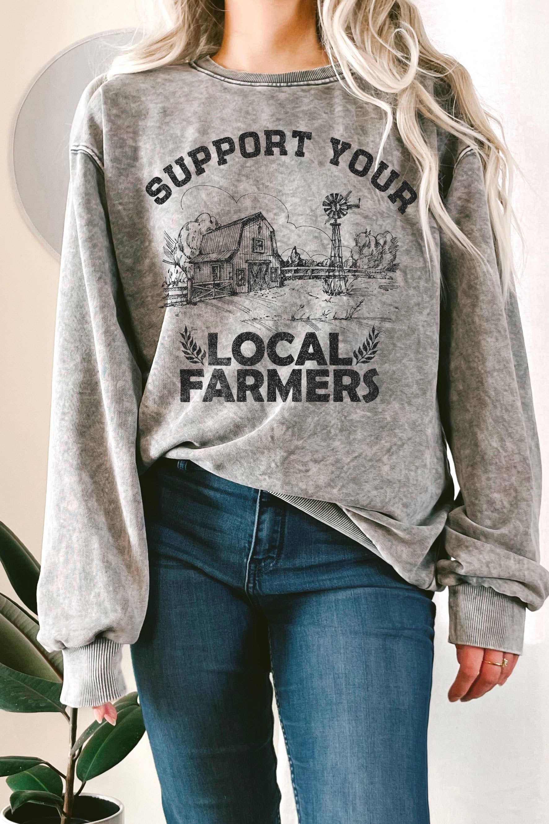 Support Your Local Farmers Mineral Graphic Terry - Adult & Kids T-Shirts, Sweatshirts & Hoodies apparel design preview 1