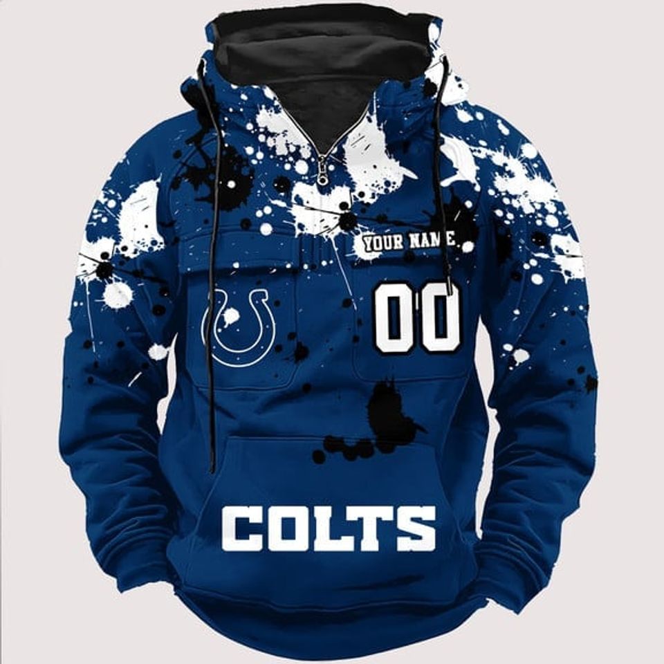 Personalized Indianapolis Colts Paint-Splatter Custom - Adult & Kids T-Shirts, Sweatshirts & Hoodies apparel design preview 1