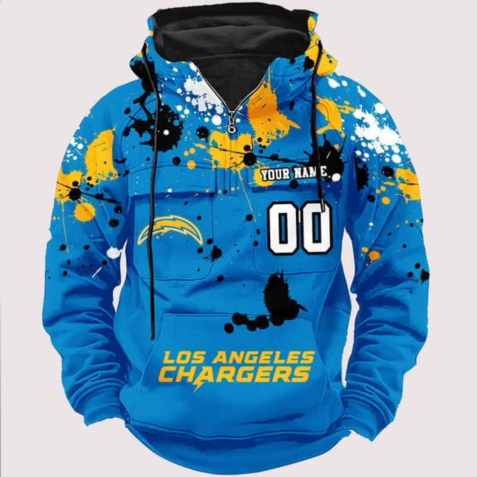 Personalized Los Angeles Chargers Paint-Splatter - Adult & Kids T-Shirts, Sweatshirts & Hoodies apparel design preview 1