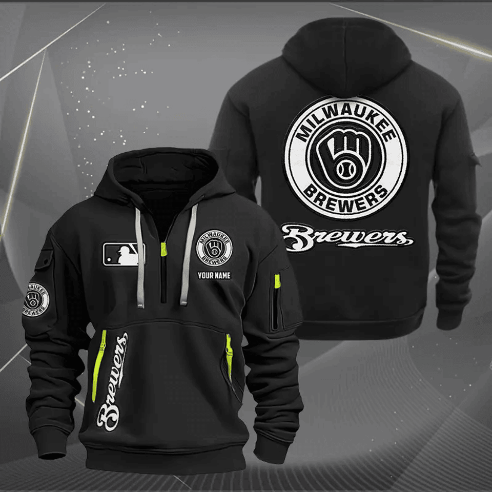 Milwaukee Brewers Tactical Zip - Adult & Kids T-Shirts, Sweatshirts & Hoodies apparel design preview 1