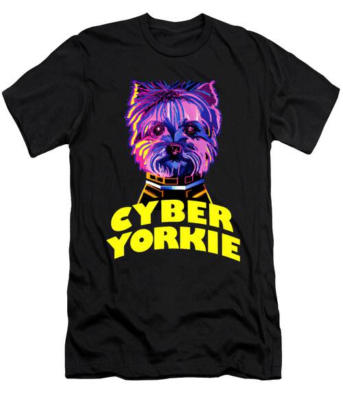 Cyber Yorkie Dog Space Men Women Kids 90s Retro - Adult & Kids T-Shirts, Sweatshirts & Hoodies apparel design preview 1