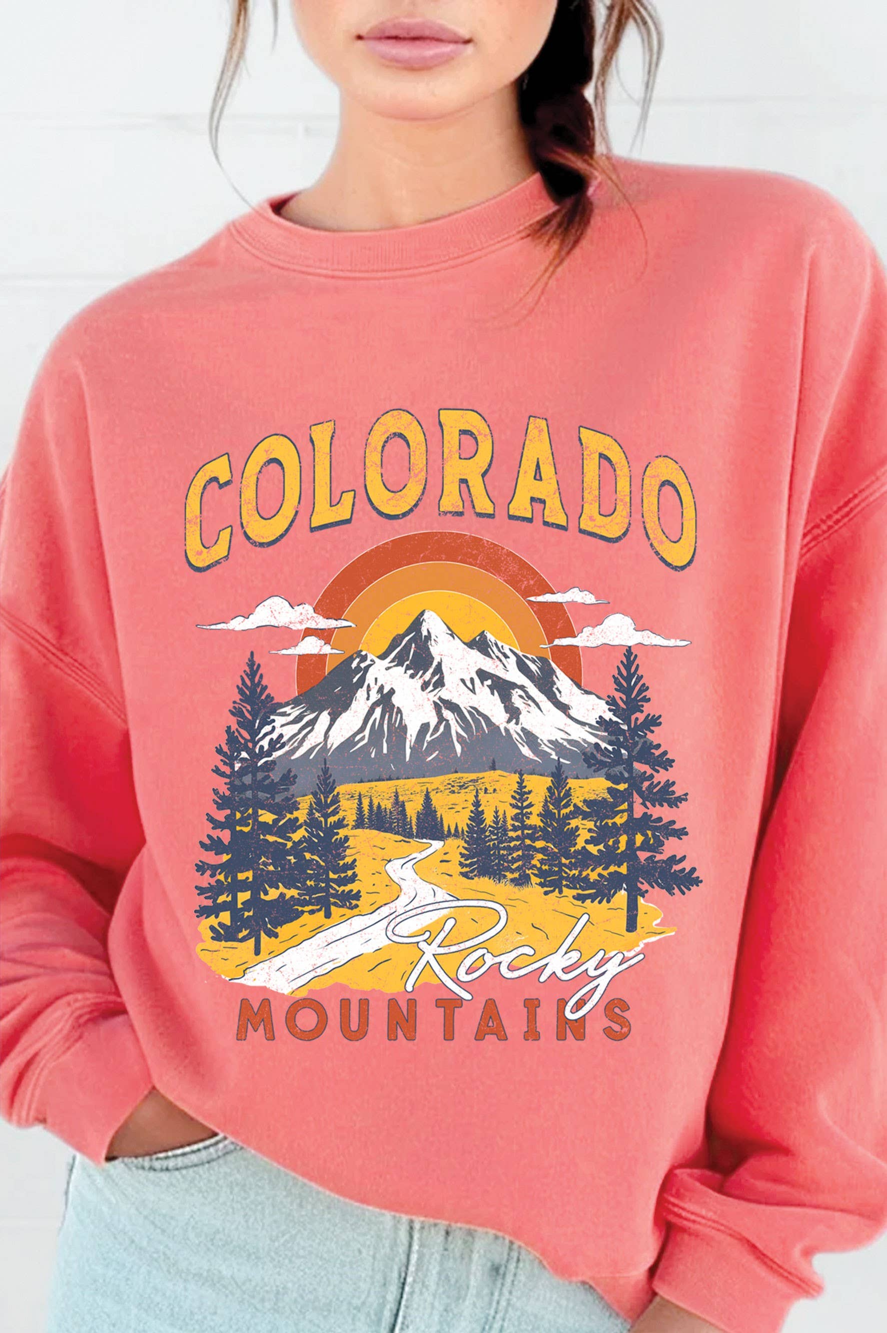 Colorado Rocky Mountains Graphic Brushed - Adult & Kids T-Shirts, Sweatshirts & Hoodies apparel design preview 1