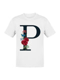 Floral Alphabet: Letter P Women's - Adult & Kids T-Shirts, Sweatshirts & Hoodies apparel design preview 1