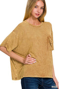 SI-25952 Washed Ribbed Cuffed Sleeve Top - Adult & Kids T-Shirts, Sweatshirts & Hoodies apparel design preview 1
