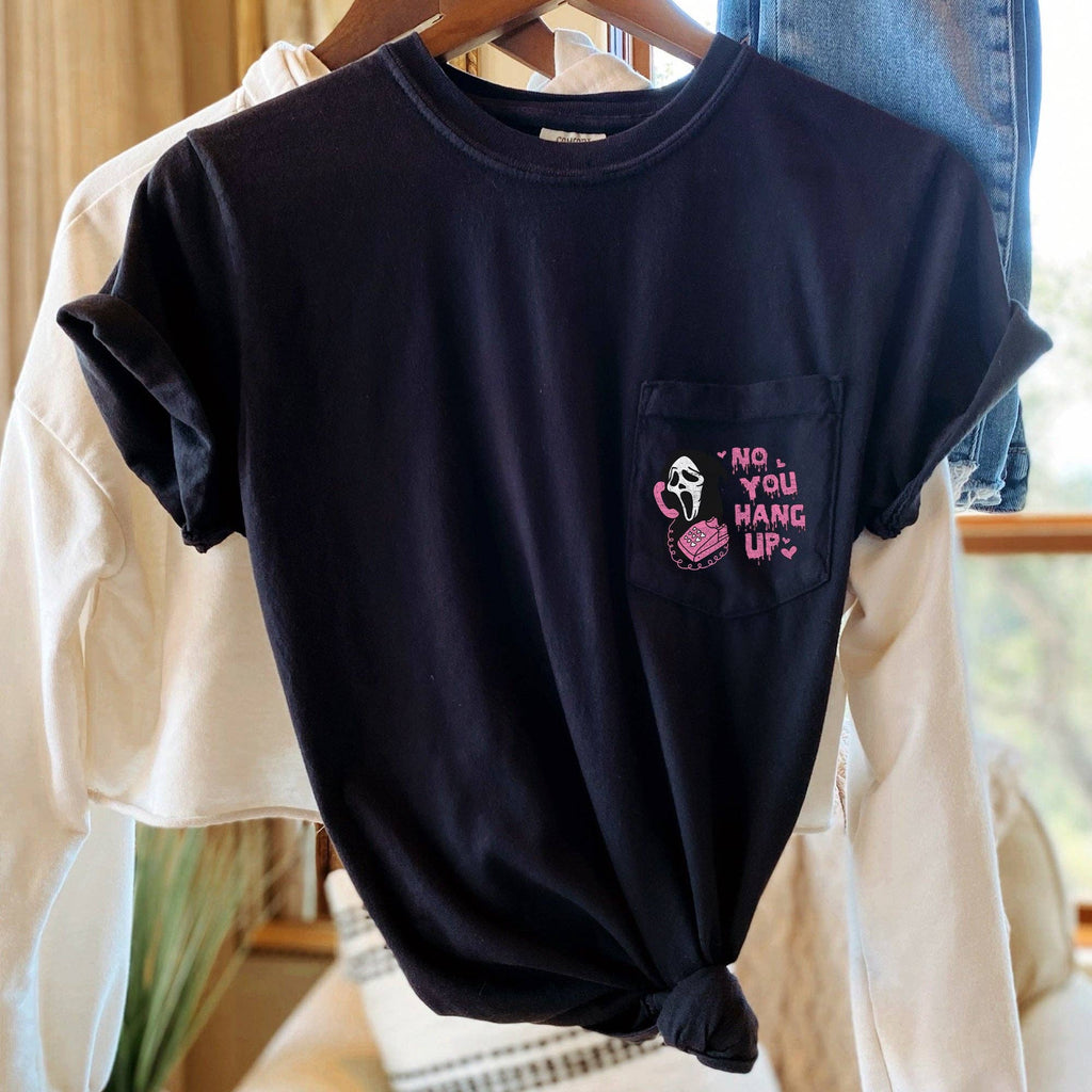 No You Hang Up Halloween Pocket - Adult & Kids T-Shirts, Sweatshirts & Hoodies apparel design preview 1