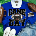 Black Chenille Game Day with Sequin Football Patch - Adult & Kids T-Shirts, Sweatshirts & Hoodies apparel design preview 1