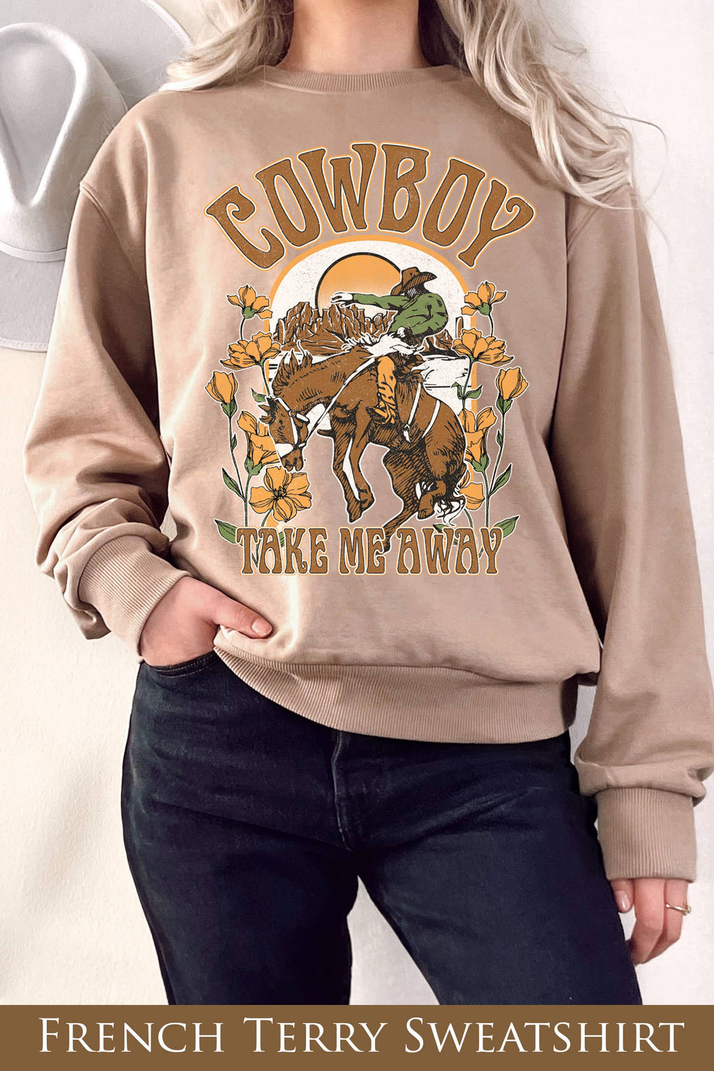 Cowboy Take Me Away Graphix Terry - Adult & Kids T-Shirts, Sweatshirts & Hoodies apparel design preview 1