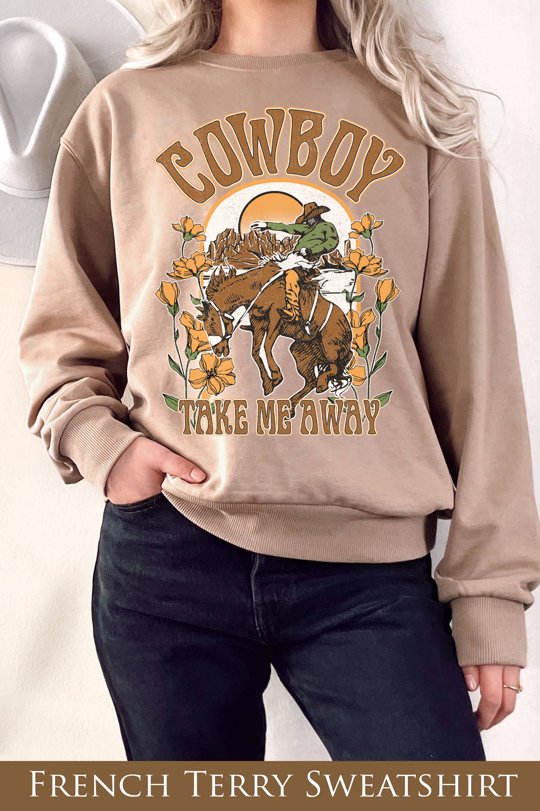 Cowboy Take Me Away Graphix Terry - Adult & Kids T-Shirts, Sweatshirts & Hoodies apparel design preview 1