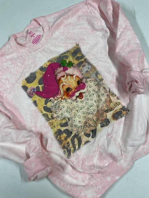 Vintage Santa Pink - Adult & Kids T-Shirts, Sweatshirts & Hoodies apparel design preview 1