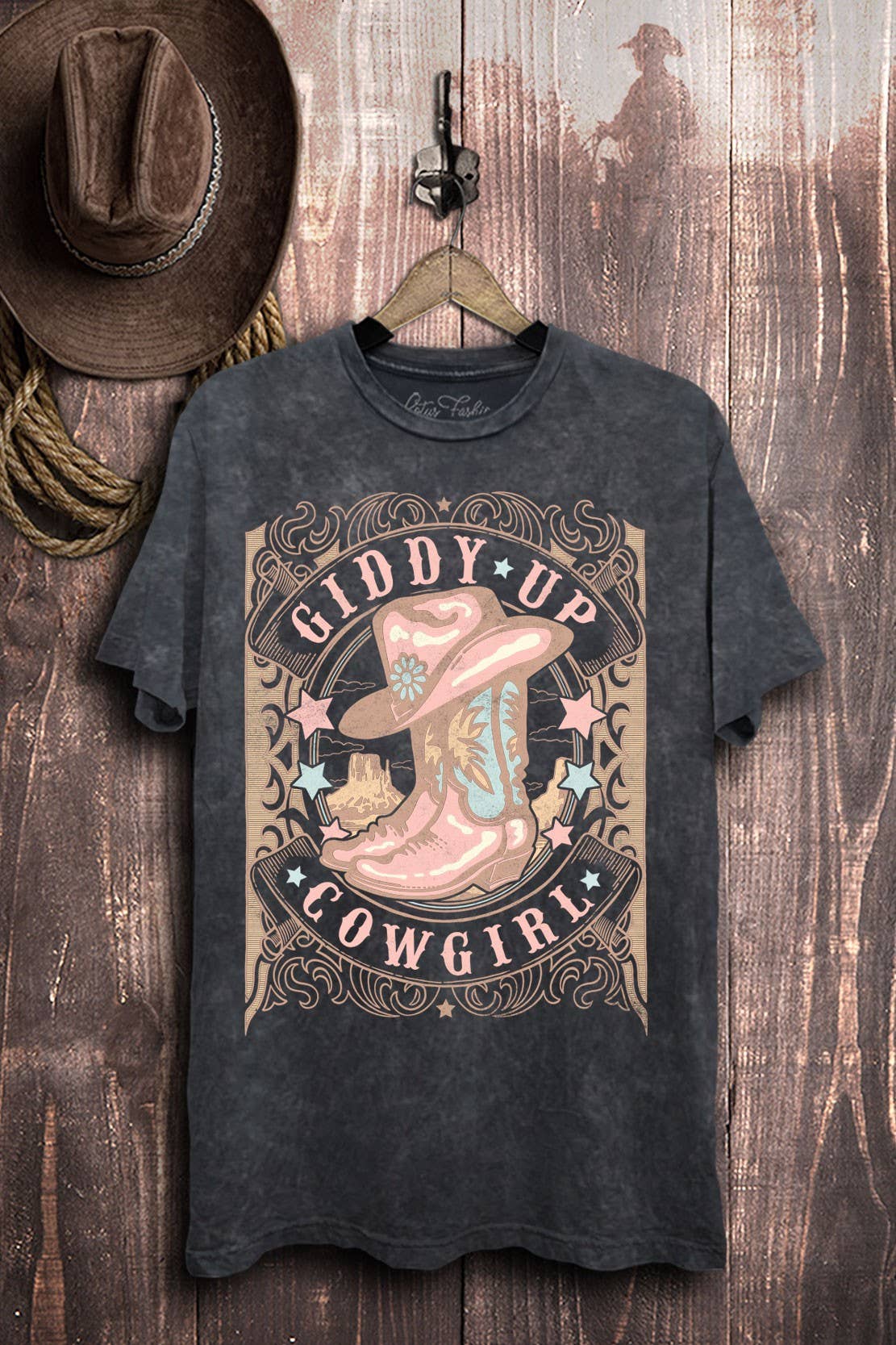 Giddy Up Cowgirl Graphic Top - Adult & Kids T-Shirts, Sweatshirts & Hoodies apparel design preview 1