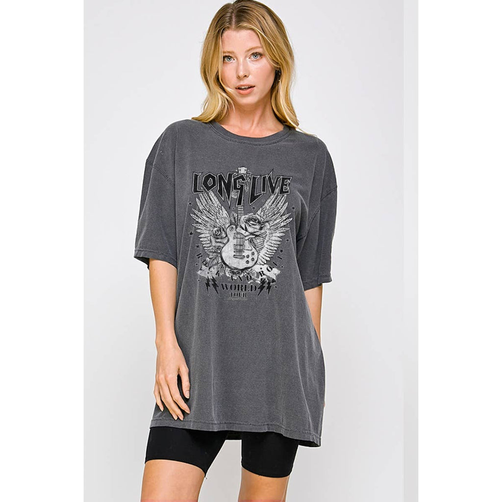 Long Live Rock and Roll Vintage Graphic Oversized - Adult & Kids T-Shirts, Sweatshirts & Hoodies apparel design preview 1