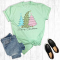 Pastel Christmas Trees Graphic - Adult & Kids T-Shirts, Sweatshirts & Hoodies apparel design preview 1