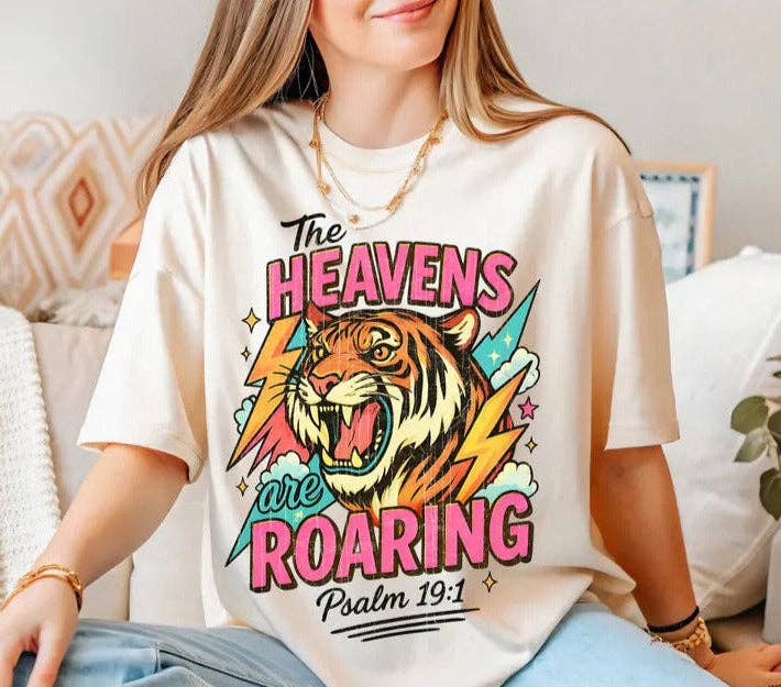 Heavens Are Roaring Tiger Psalm 19 Dtf Graphic - Adult & Kids T-Shirts, Sweatshirts & Hoodies apparel design preview 1
