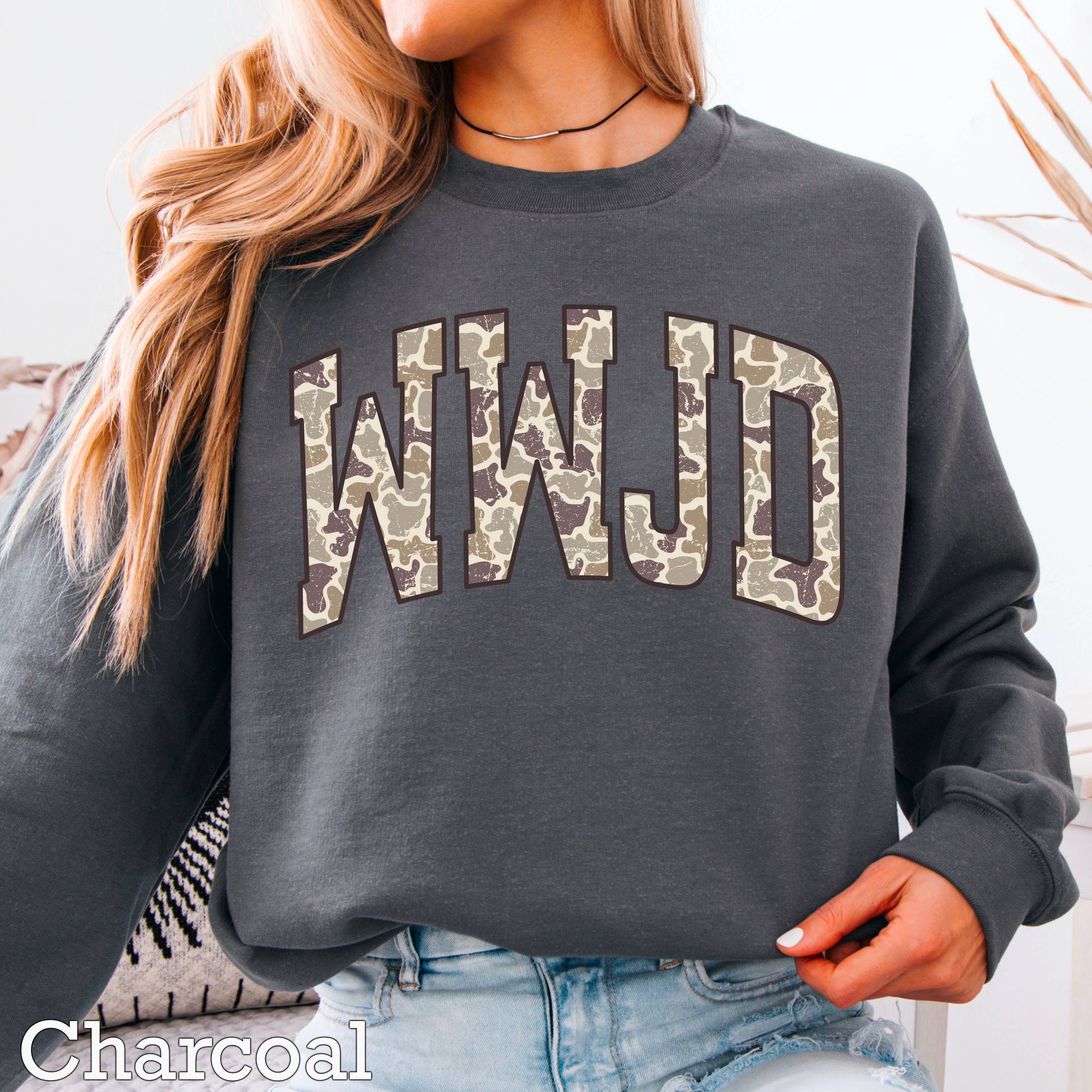Wwjd Camo Christian Graphic - Adult & Kids T-Shirts, Sweatshirts & Hoodies apparel design preview 1