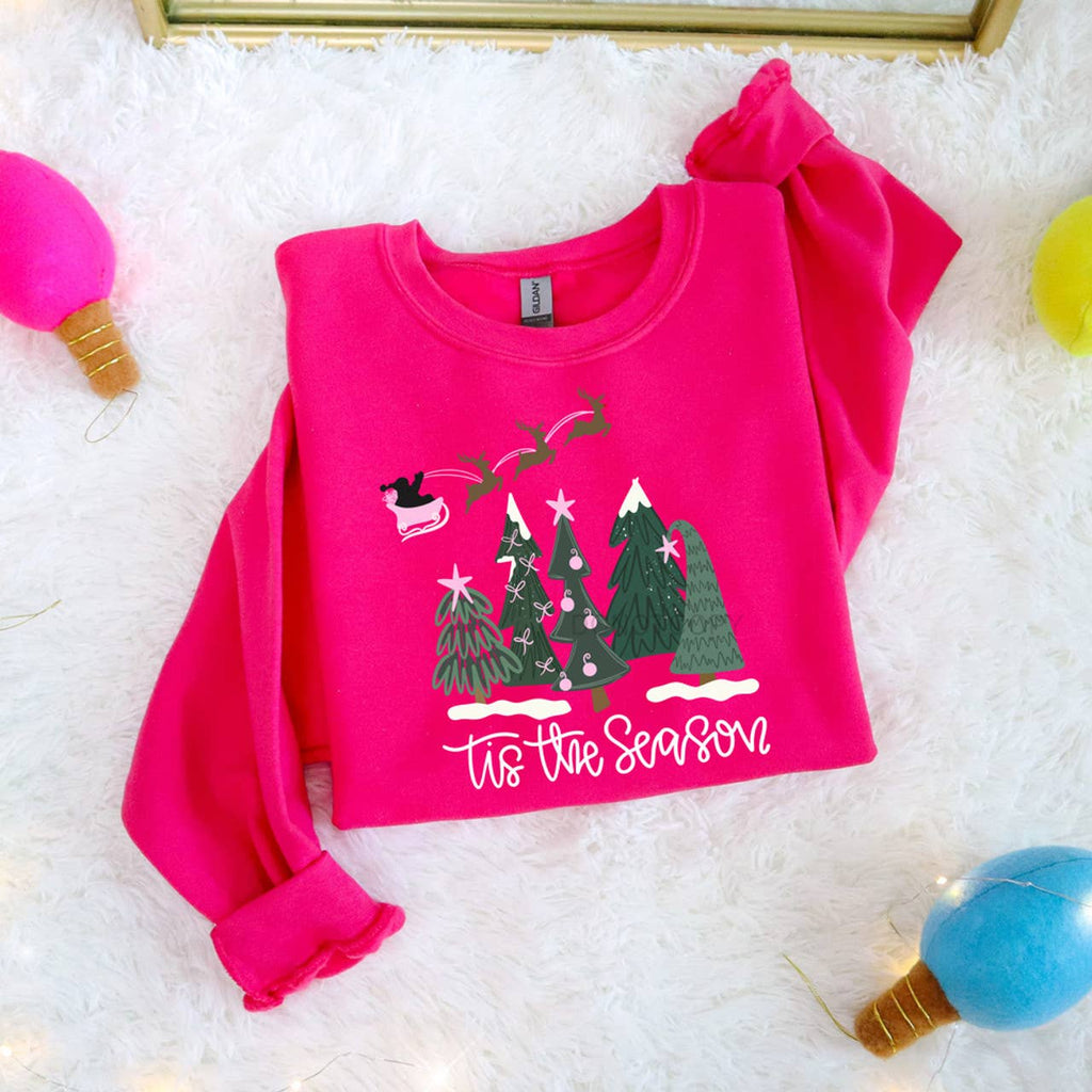Tis the Season Santa Sleigh - Adult & Kids T-Shirts, Sweatshirts & Hoodies apparel design preview 1