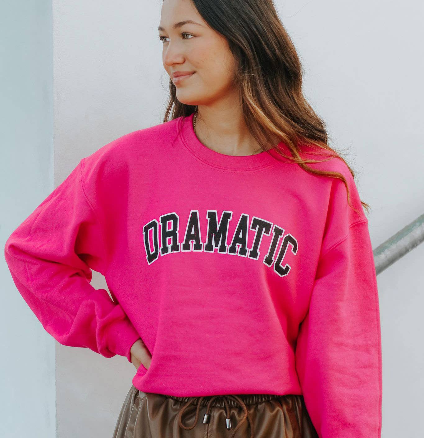 Dramatic Crewneck Pink - Adult & Kids T-Shirts, Sweatshirts & Hoodies apparel design preview 1