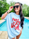 Party in the USA Double Puff-Glitter Combo - Adult & Kids T-Shirts, Sweatshirts & Hoodies apparel design preview 1