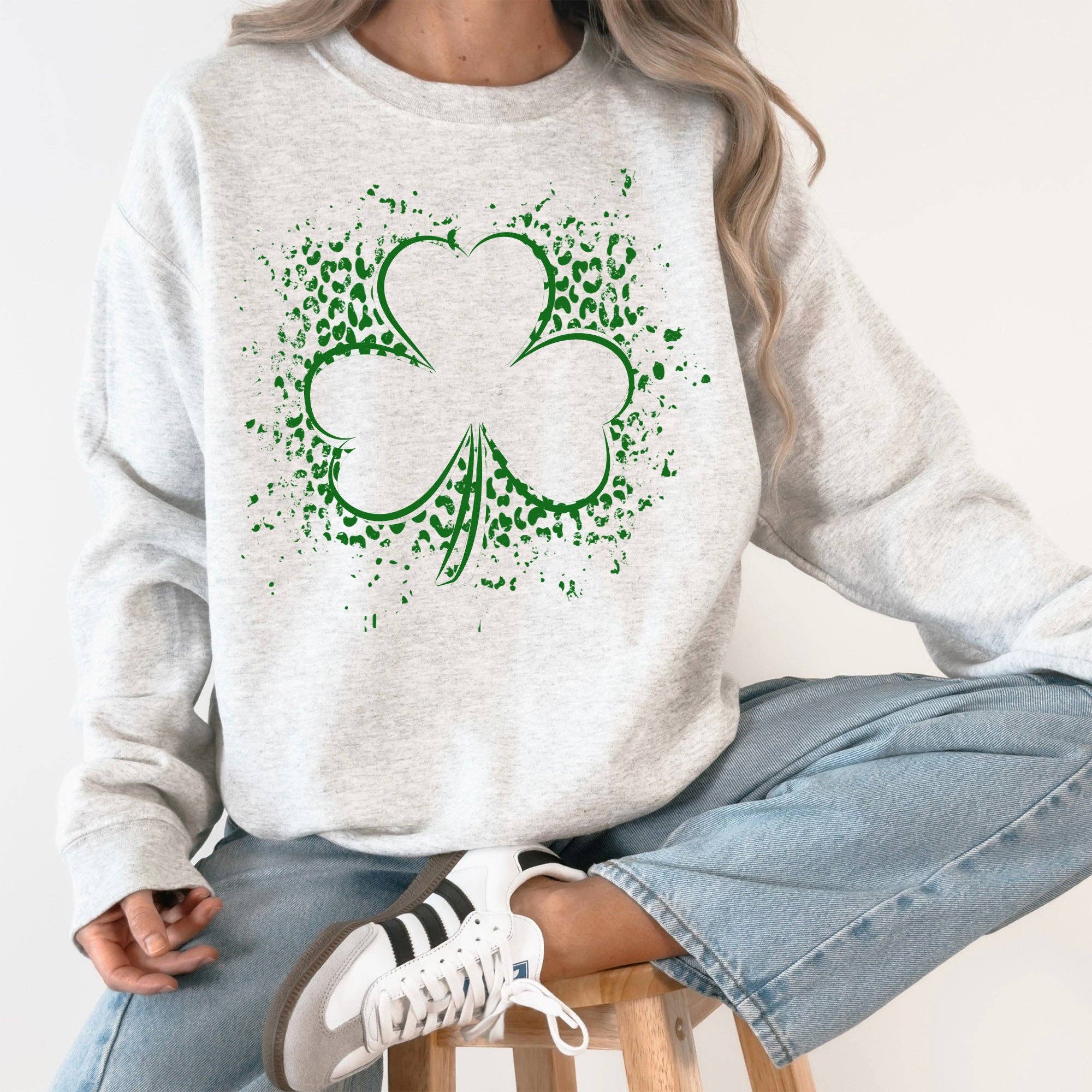 Leopard Print Shamrock Retro, St Patrick's Day - Adult & Kids T-Shirts, Sweatshirts & Hoodies apparel design preview 1
