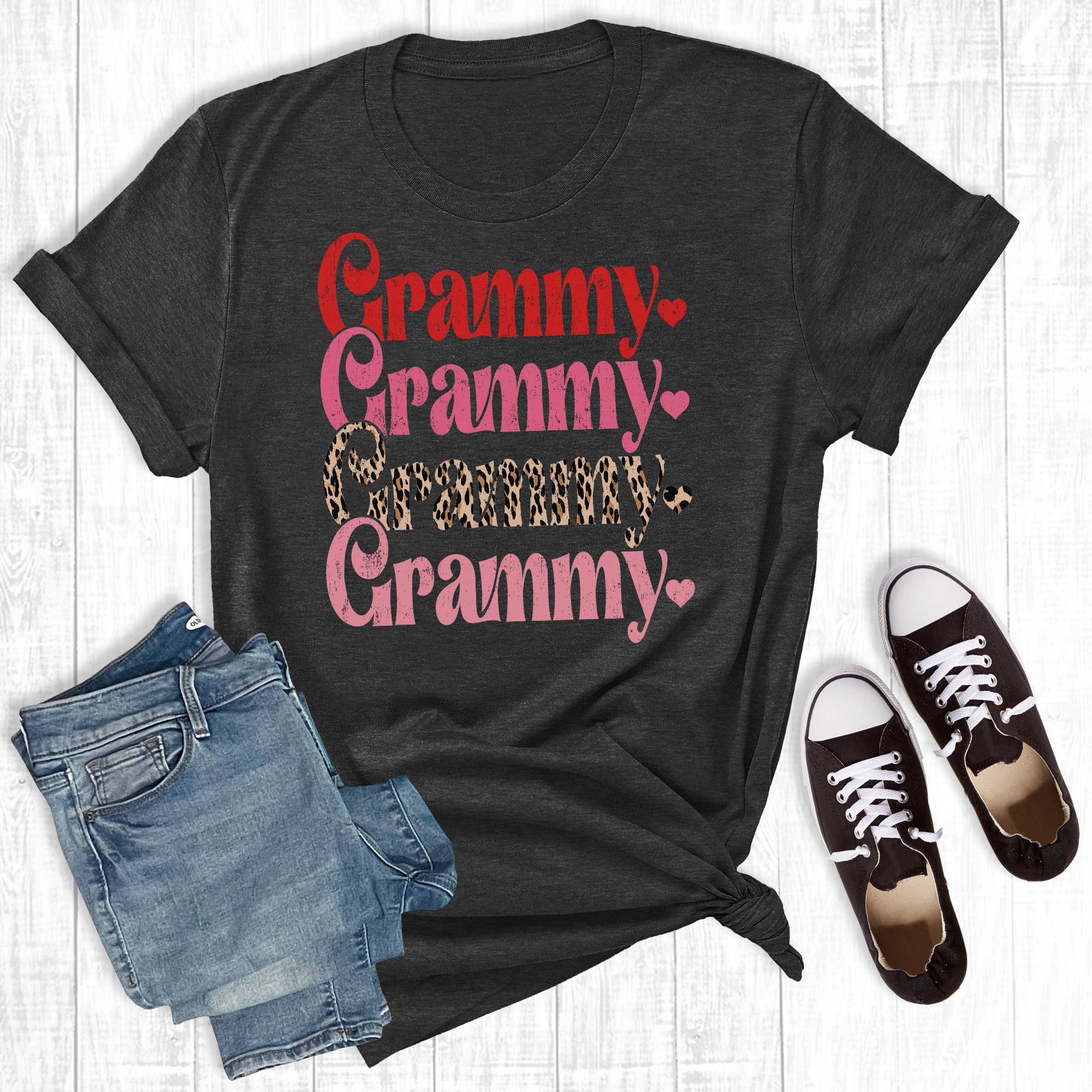 Leopard Grammy Stacked Valentine Graphic - Adult & Kids T-Shirts, Sweatshirts & Hoodies apparel design preview 1