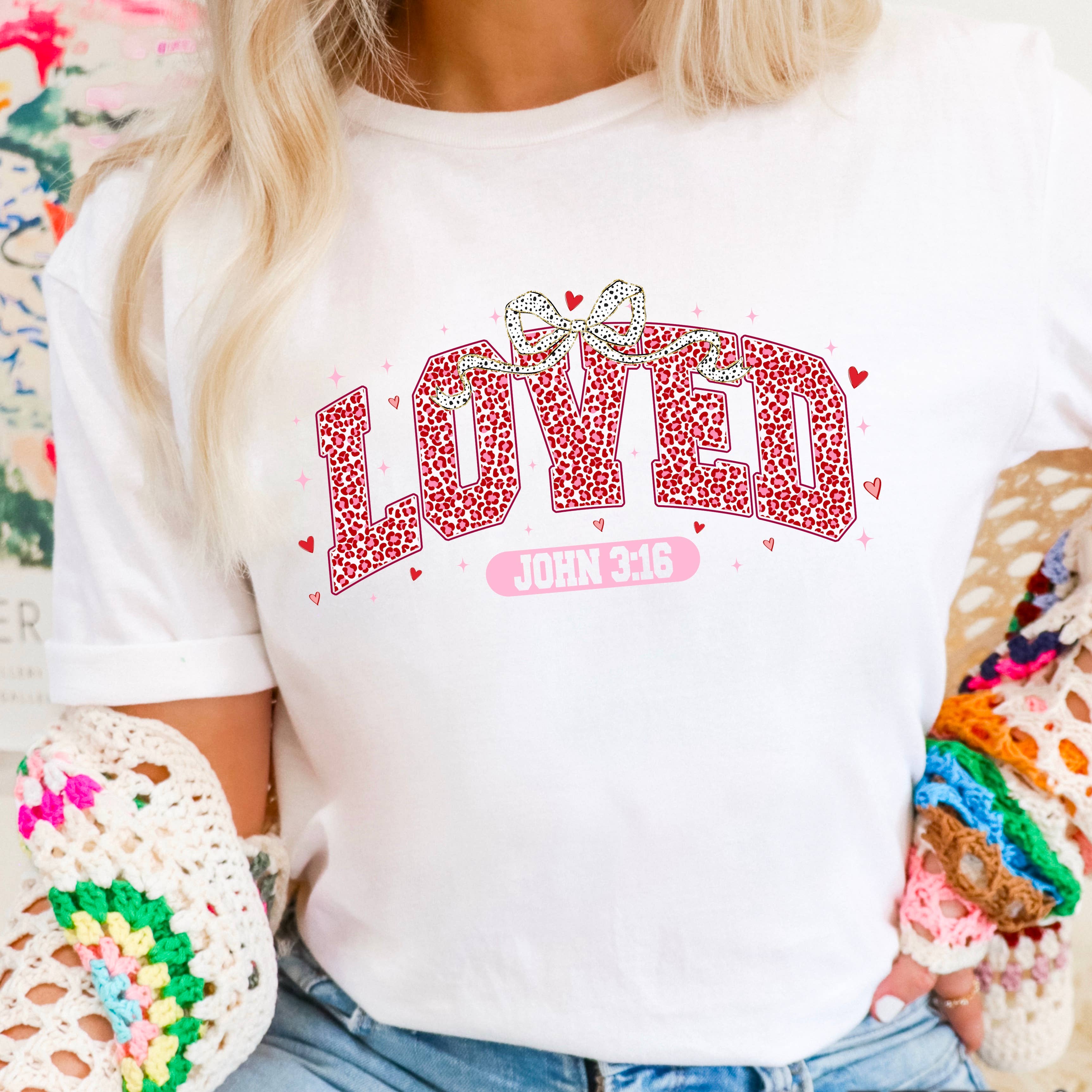 Loved John 3:16 Valentine'S Day Graphic Gildan - Adult & Kids T-Shirts, Sweatshirts & Hoodies apparel design preview 1