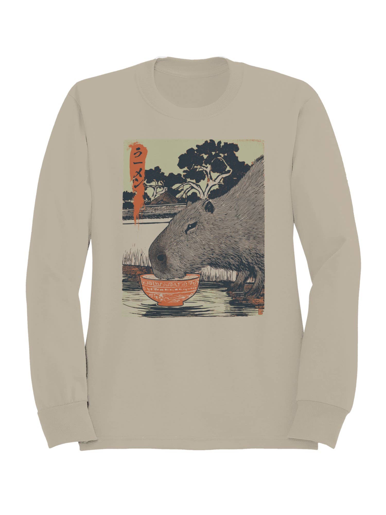 Capybara Ramen Art Print Men's - Adult & Kids T-Shirts, Sweatshirts & Hoodies apparel design preview 1
