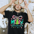 Bright Merry Christmas Bow - Adult & Kids T-Shirts, Sweatshirts & Hoodies apparel design preview 1