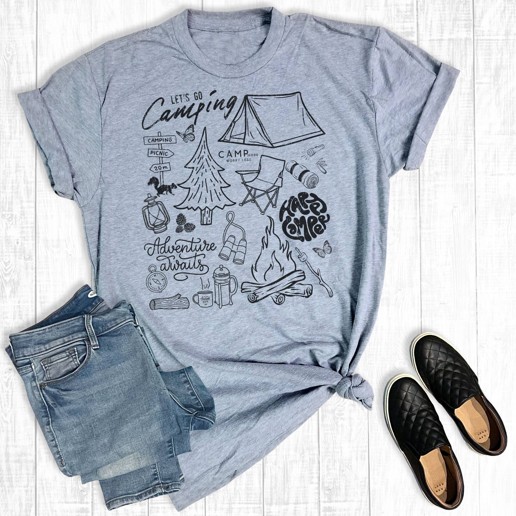 Summer Vacation Camping Collage Graphic - Adult & Kids T-Shirts, Sweatshirts & Hoodies apparel design preview 1