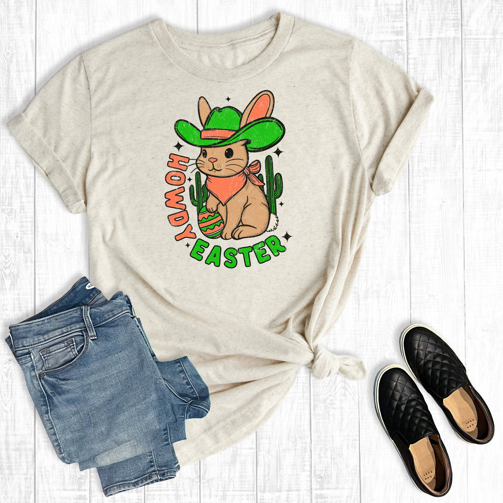 Western Howdy Easter Bunny Graphic - Adult & Kids T-Shirts, Sweatshirts & Hoodies apparel design preview 1