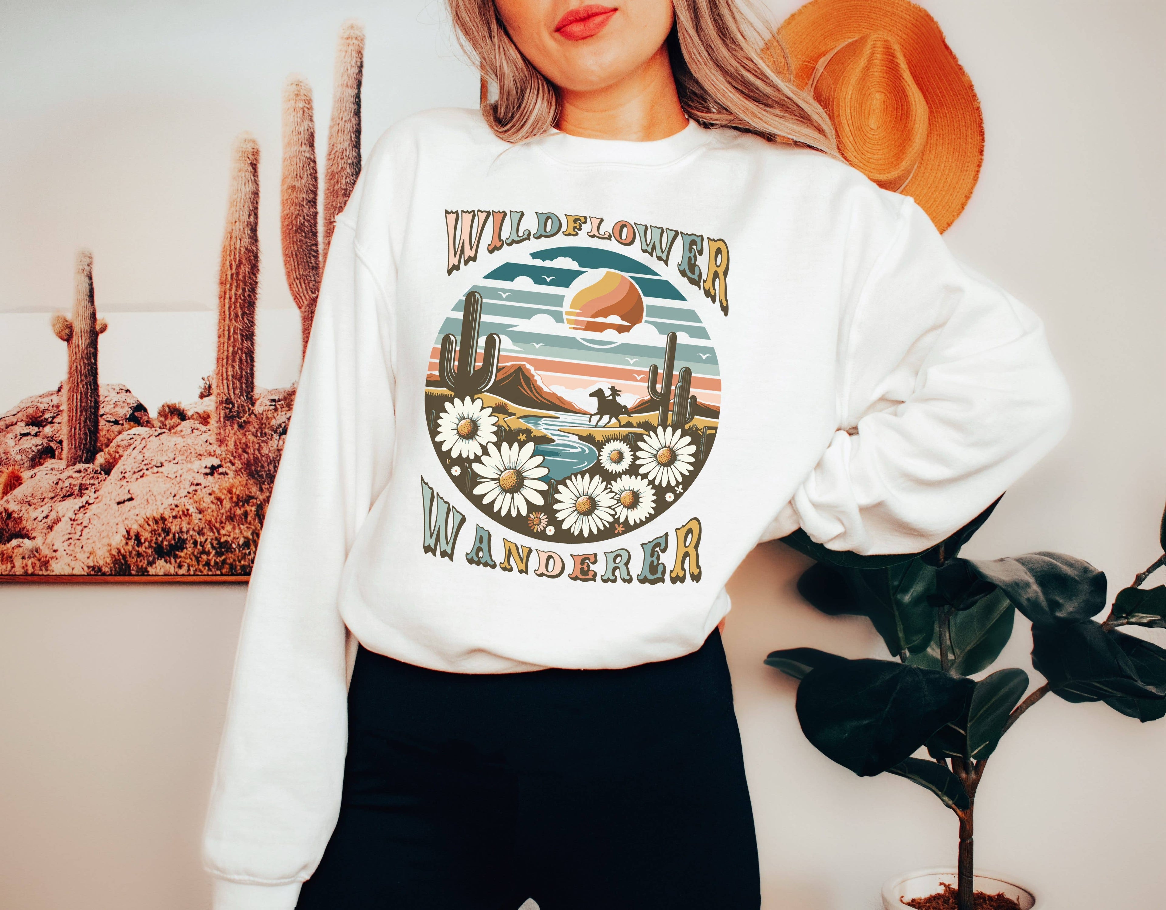 Wildflower Wanderer Crew Neck - Adult & Kids T-Shirts, Sweatshirts & Hoodies apparel design preview 1