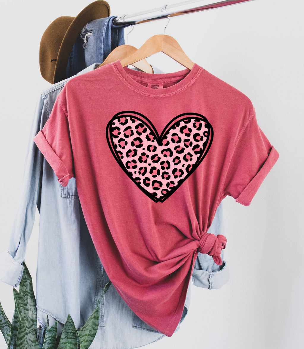 Heart Pink Leopard Print - Adult & Kids T-Shirts, Sweatshirts & Hoodies apparel design preview 1